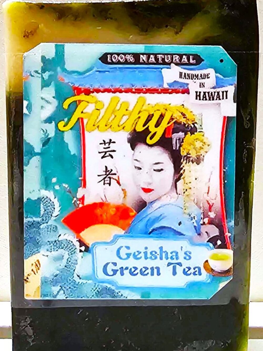 100% Natural Organic Soap. Geisha's Green Tea. Handmade in Hawaii. 2oz.